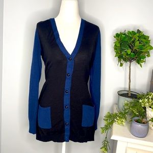 KIRNA ZABÊTE at Target Limited Edition Black and Navy Long Button Down Cardigan